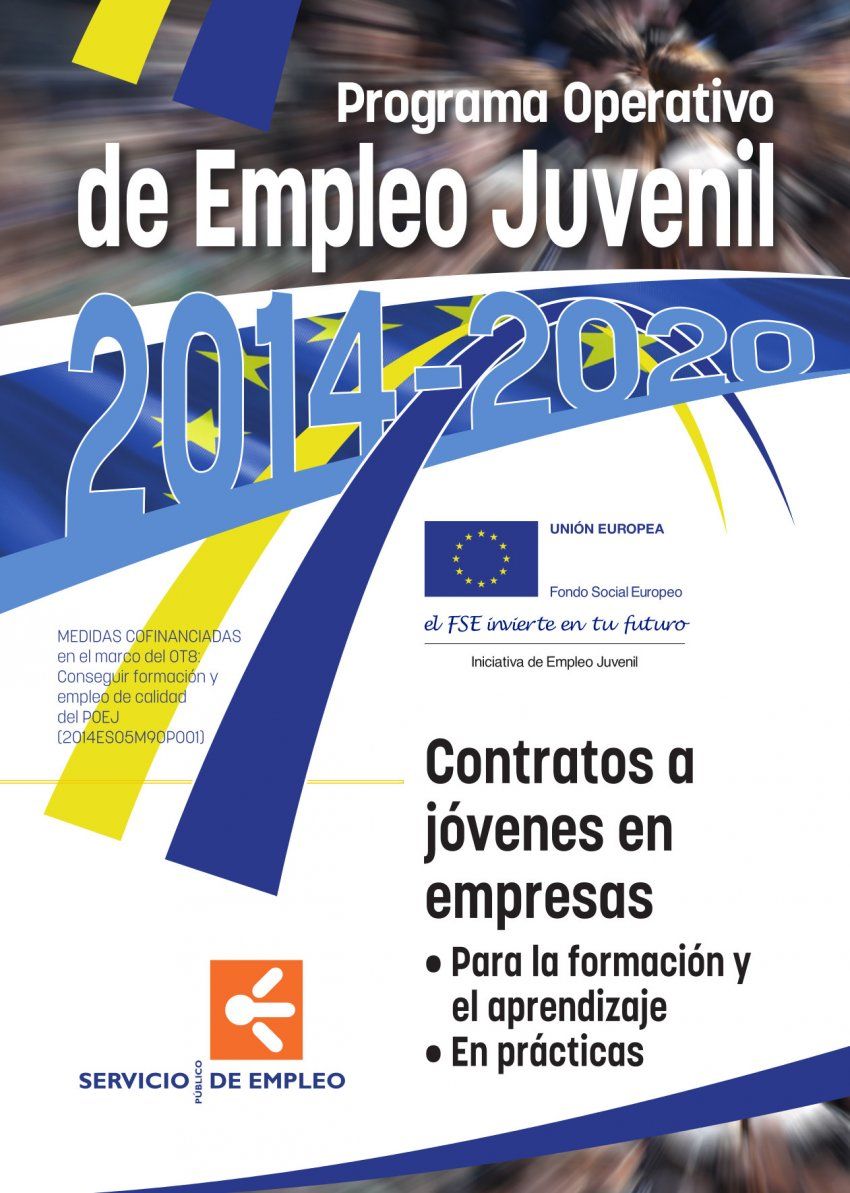 Cartel Programa Operativo de Empleo Juvenil 2014 2020   Contratos de prácticas a jóvenes en empresas